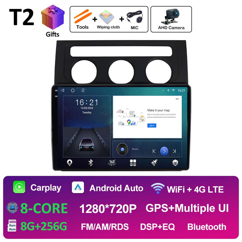 Navigation GPS Wireless Carplay For Volkswagen VW Touran 1 2003 2004 2005 - 2010 Autoradio Cooling Fan DSP Stereo Accessories BT