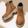Luxury Brand Lace-Up Formal Busines Footwear Leisure Walk Man Motorcycle Boots Classic Mens High Top shoes All-match Basic Boots