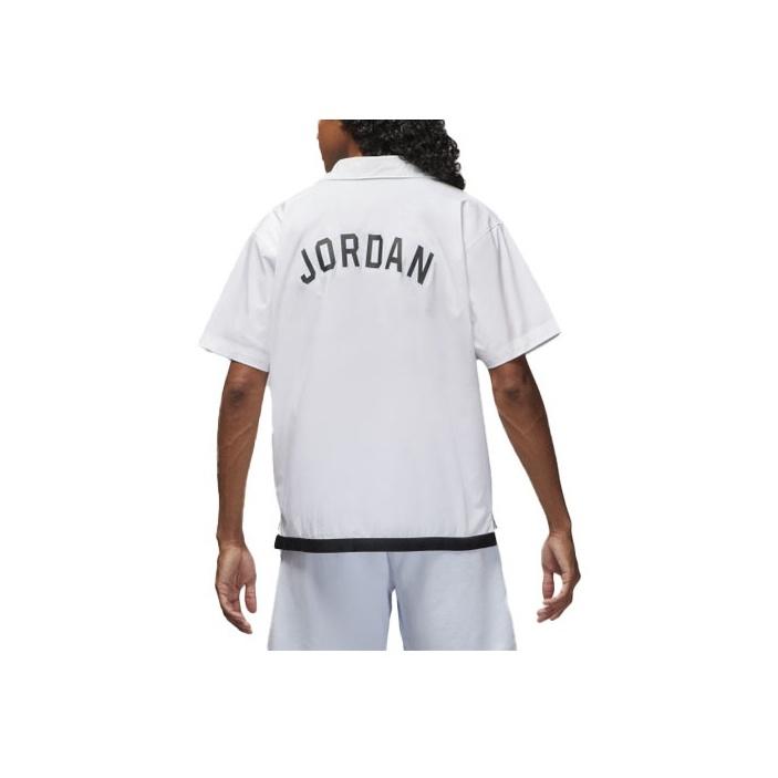 Jordan Vyšívaný potisk loga Jednobarevná základní vrstva Tričko s krátkým rukávem Pánské topy Bílá DM1417-100