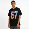 Cute Donut Style Number 67 Print Casual Short Sleeve Tee Pure cotton T-shirt