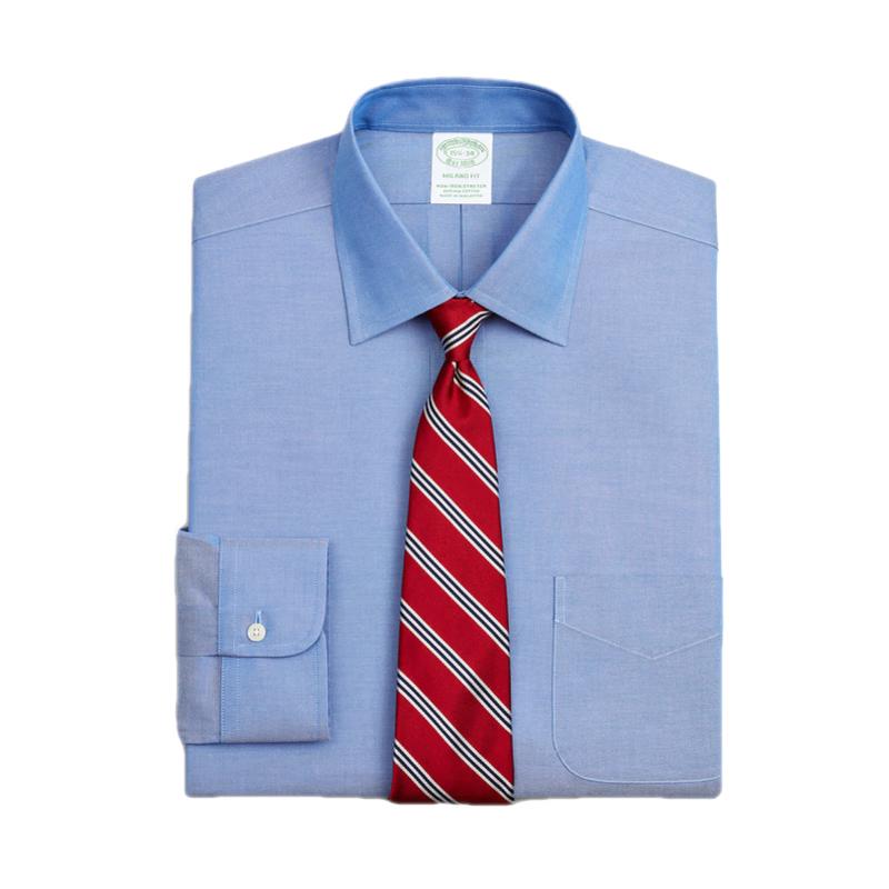 Мужская рубашка Brooks Brothers Easy Care Slim Fit Non-Iron в горошек из оксфорда 37 14/H/3