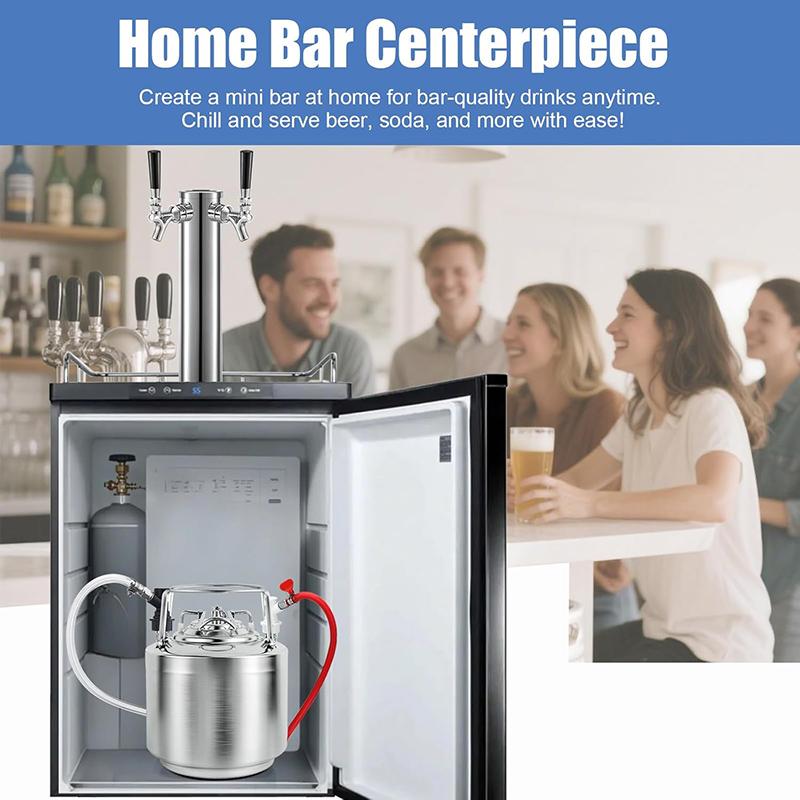 6L(1.6 Gallon) Cornelius Keg,304 Stainless Steel Draft Beer Keg with Ball Lock Disconnect,Homebrew Keg Dispensering Set For Paty
