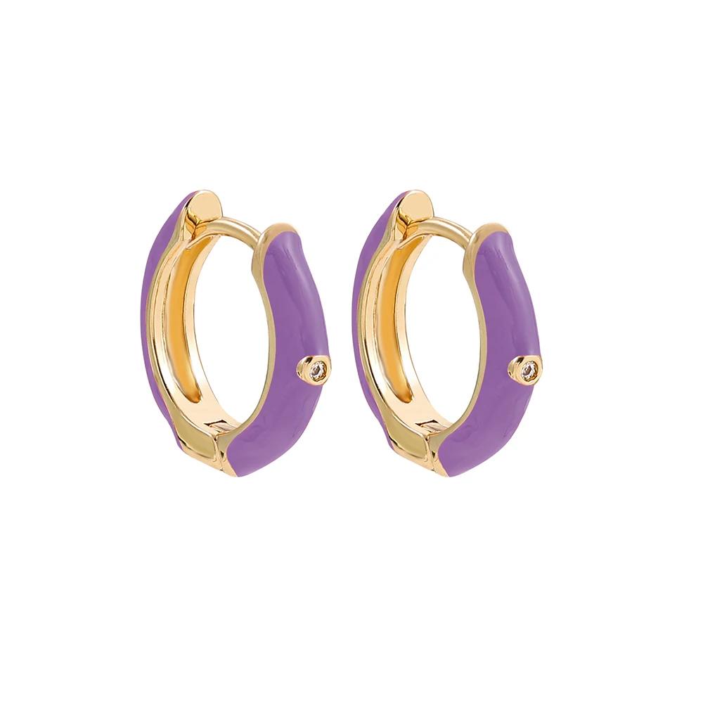 Vintage Multicolor Enamel Flower Round Hoop Earrings Boho Gold Color Circle Round Earrings Statement Jewelry Gifts for Women