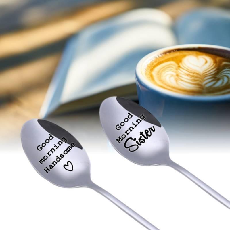 Elegant Stainless Steel Ice Spoon For Couples And Friends With Personalized Engraving Gift