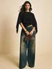 2026 Summer Women's Cape Sleeve Chiffon Top: Round Neck, Loose, Elegant Irregular Design
