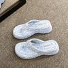 Wear summer high heels sandals toes new slippers leopard print herringbone female slope heel pink clip 2025