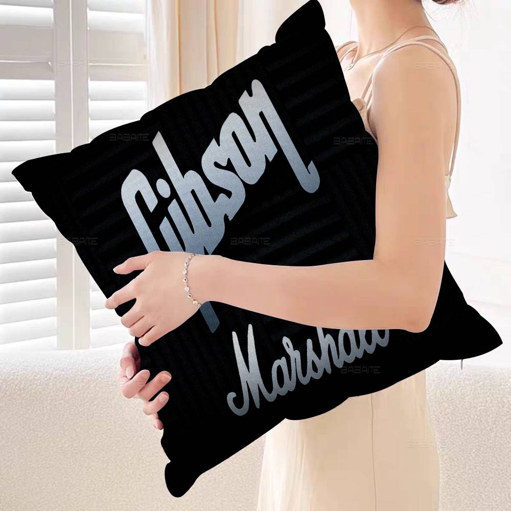 Gibson Guitar Logo Cushion Cover Pillowcase Upholstery Sofa Throw Pillow Home Decor Pillowcas
