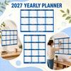 2027 Wandkalender - Doppelseitiger abwischbarer englischer Planer mit Aufzeichnungstabelle für Zuhause