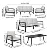 Sleek Contemporary Style All‑Aluminum Four‑Piece Weather‑Resistant Outdoor Sofa Furniture Set