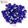 Round Lampwork Evil Eye Beads Liuli Flat Loose Fashion Jewelry For Bead Diy Handmade Bracelets Phone Charm Components