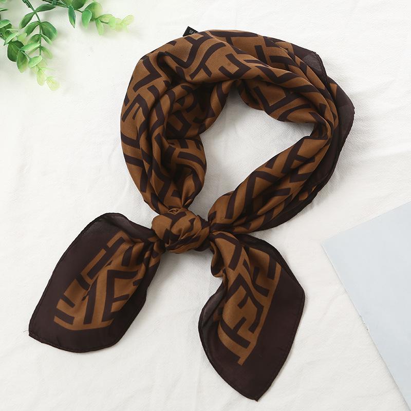 Striped Silk Scarf: 70x70cm Women's Square Scarf, Korean Versatile Style, Professional Summer Thin Decorative Scarf