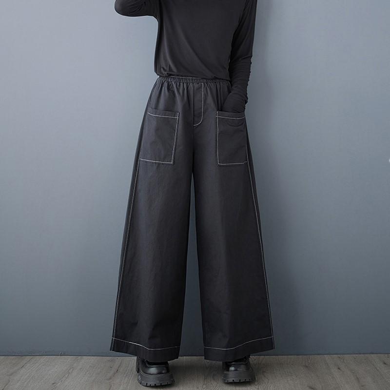 Spring Autumn Plus Size Vintage High Waist Casual Loose Women Jeans Denim Wide Leg Pants