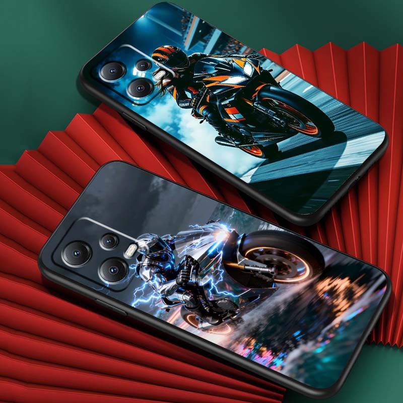 Creative motorcycle rider cool Phone Case For Xiaomi Redmi Note 15 14 13 12 12S 11E 11 11S Pro Plus 4G 5G Black Soft TPU
