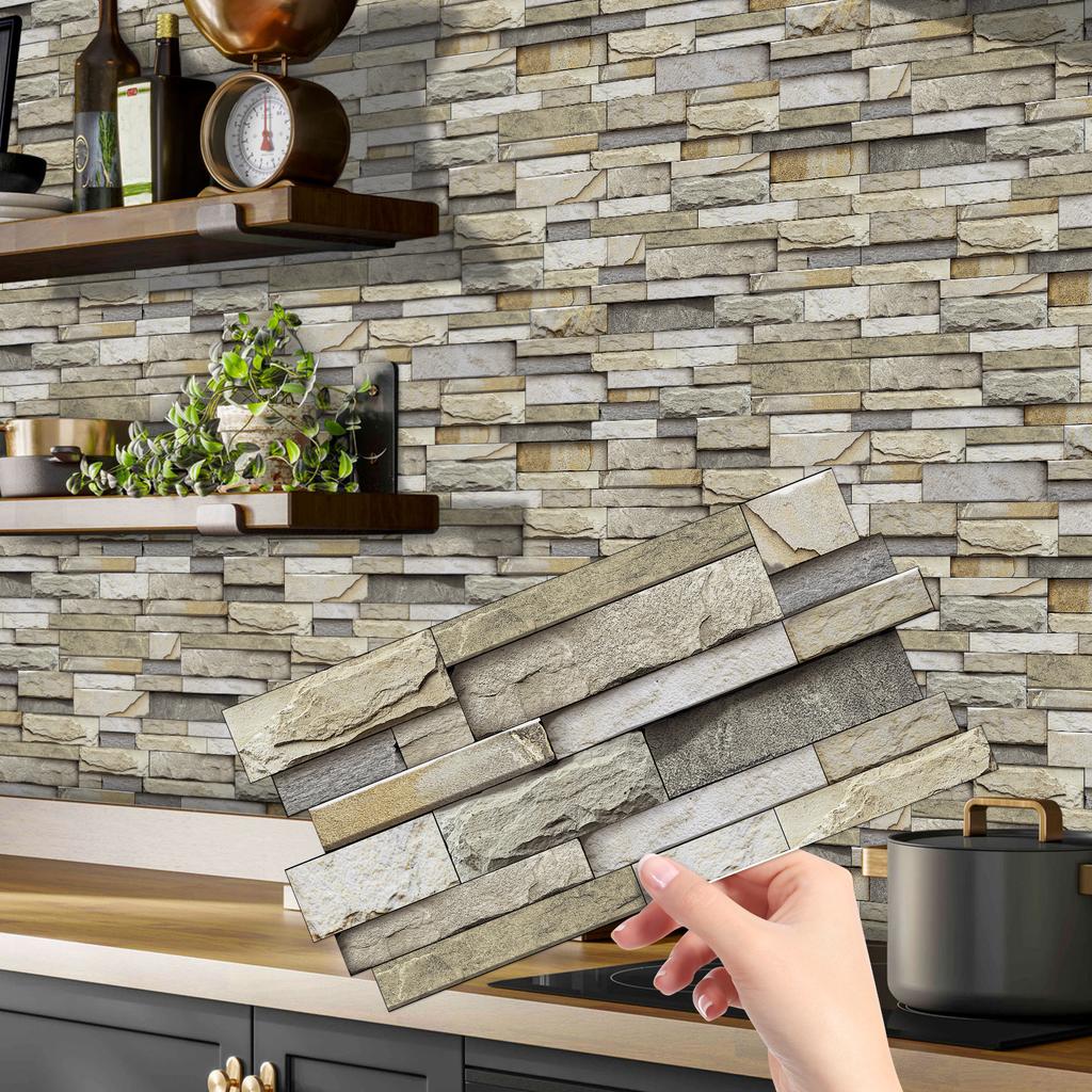 12/24/48pcs Peel And Stick Tile Sticker Self Adhesive Stick On Tile Backsplash For Kitchen Bathroom, Bedroom Decoration