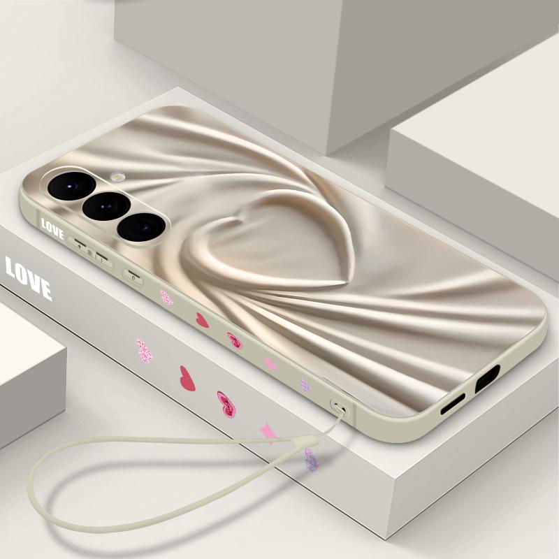 Lovely Heart Pattern Case For Samsung Galaxy S26 S25 Ultra S24 S23 S22 Plus S21 FE A15 A16 A17 A35 A36 A54 A55 A56 5G Soft Cover