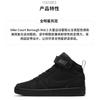 Nike Pantofi Skateboard Court Borough Mid 2 Piele Sintetică Rezistenți la Alunecare Amortizare Rezistenți la Abraziune High top Negru CW5867-001