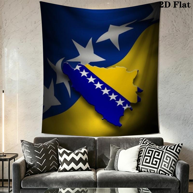 Bosnia and Herzegovina Wall Tapestry Aesthetic Wall Hanging Printed Fabric Blanket Decorative Tapestries for Bedroom Living Room Home Decor
