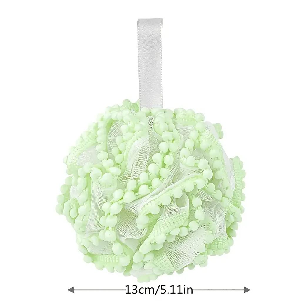 1pc Soft Shower Net Sponge Body Cleaning Brush Puff Exfoliating Scrub Shower Ball Bathroom Accessory Special for Real Hair Wigs