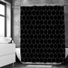 Black and White Geometric Pattern Shower Curtains Waterproof Fabric Bathroom Curtain with Hooks 180x180cm Toilet Bath Screen