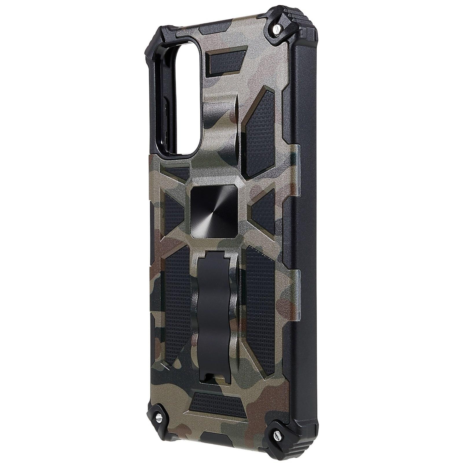 

For Samsung Galaxy A14 5G/A14 4G Phone Case with Kickstand,Impact Resistant Camouflage Design PC+TPU Phone Protective Shell Army Green