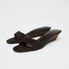 Fashion Designer Summer Women's Fashion Open Toe Slippers Elegant Wedges Heel Slides Ladies Evening Party Shoes