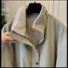 Lamb Wool Windbreaker Loose Super Fire Top Thickened Mid-length Parker Suit Women
