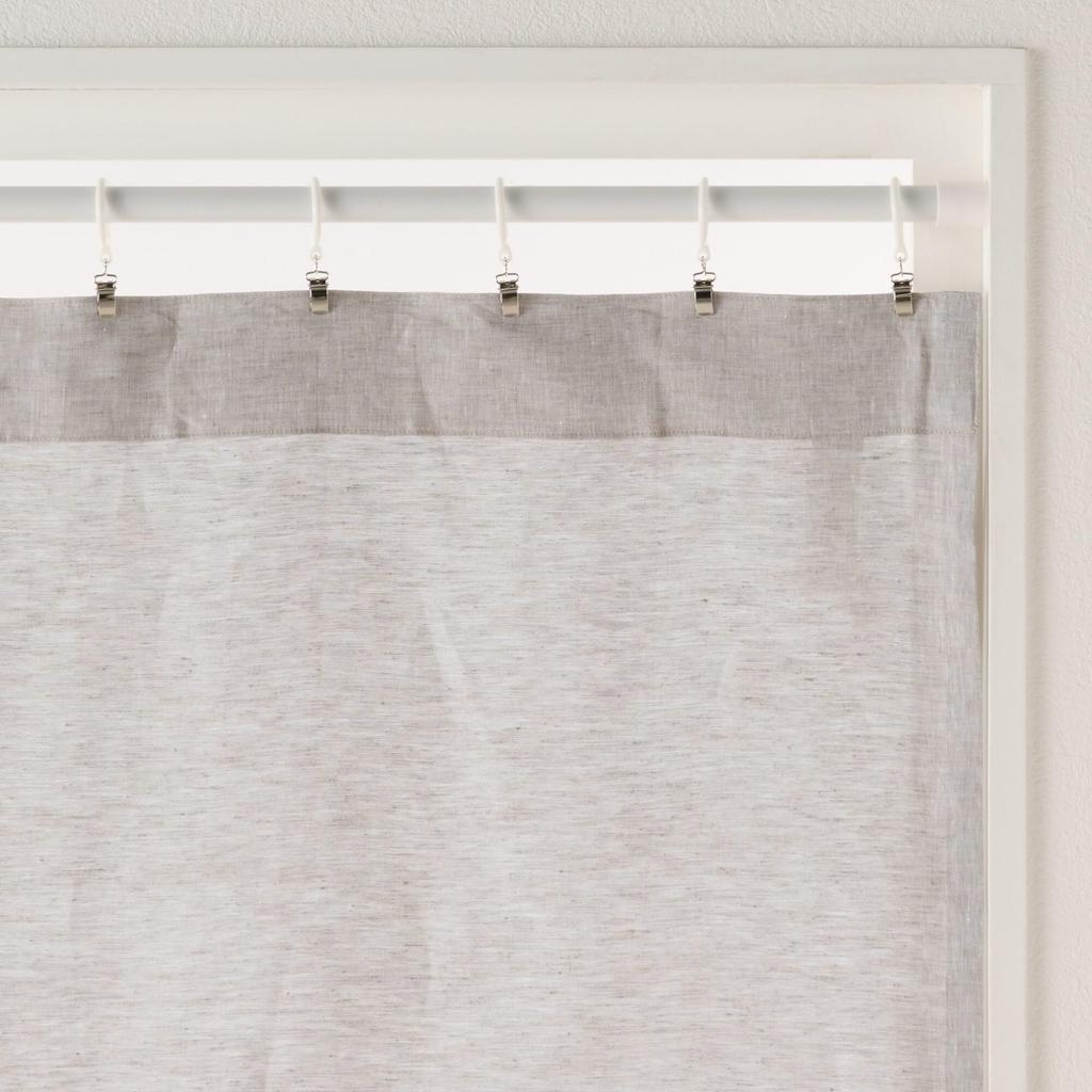 MUJI Linen Plain Weave Non-Pleated Curtains, 100cm Wide x 200cm Long, Off-White, 84759307