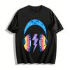 Kids Trendy Music Style T-Shirt Cute Lightning Headphone Print Cotton Breathable Casual Short Sleeve Top Pure Cotton T-shirt