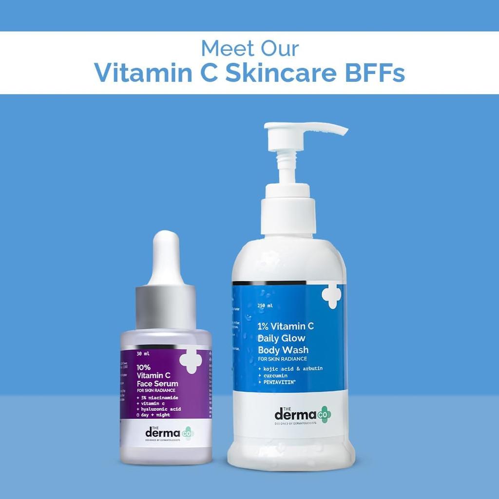 The Derma Co 2 Prozent Vitamin C Gel Tägliche Gesichtswäsche für strahlende Haut Aufhellender Reiniger für alle Hauttypen 80 ml