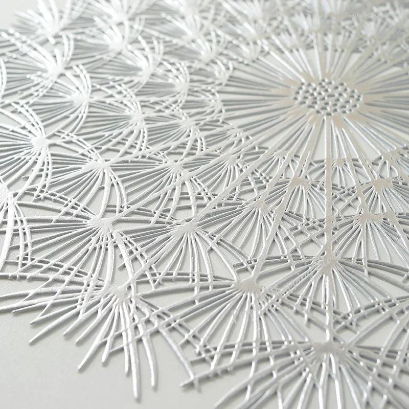 Set of 2 PVC Placemats Hollow Out Leaf Flower Table Mat for Dining Table Centerpiece Wedding Christmas Decor Place Mats Coasters