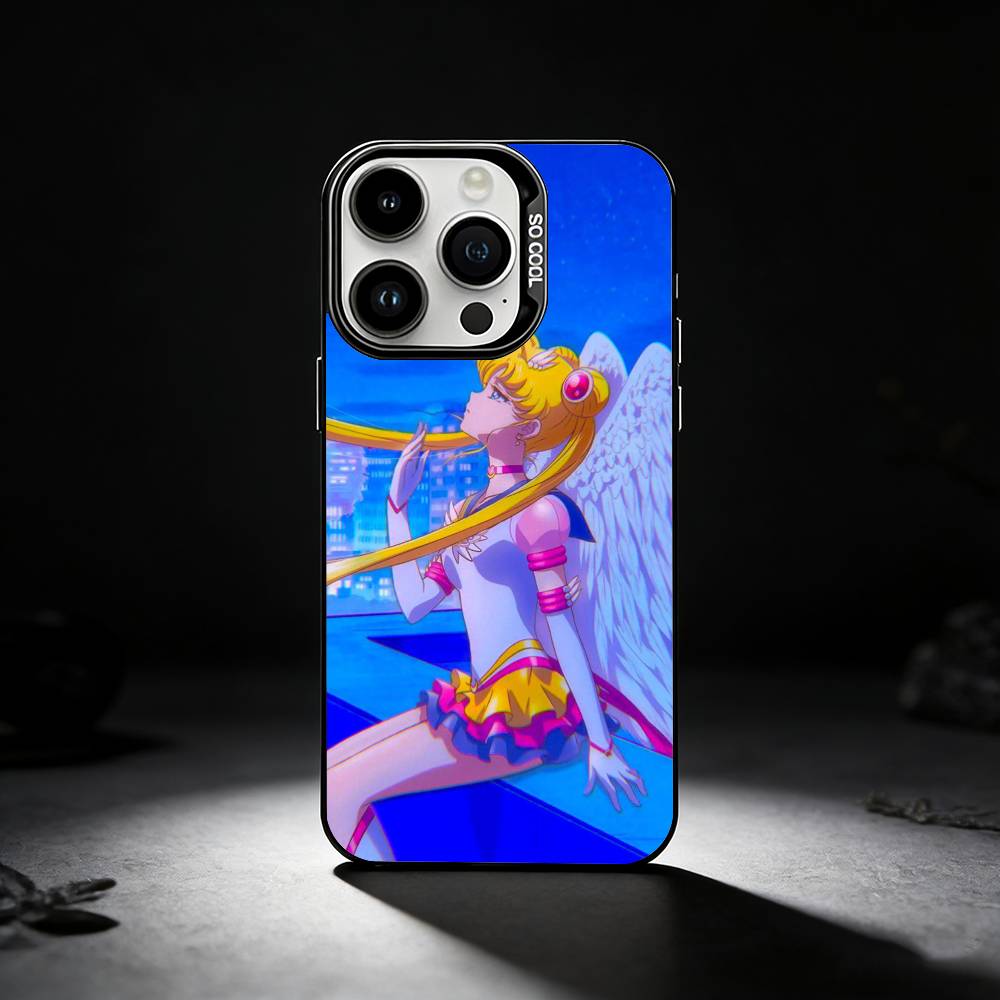 S-Sailor Moon Anime Phone Case For iPhone 17,16,15,14,13,12,11 Plus,Pro Max,XS,Colored silver phone case