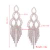 1 Pair Women Girls' Gift Shimmer Rhinestone Tassels Dangle Earrings Eardrop Ear Studs