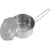Edelstahl Camping Kochtopf mit Deckel und klappbarem Griff 1,5L Große Kapazität Bento Topf Outdoor Kochgeschirr für Camping - RIpj