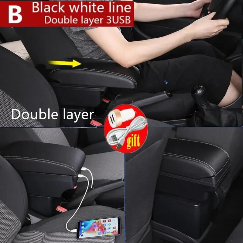 For Peugeot 206 Armrest box For Peugeot 206 207 CC Cabrio Armrest Box Central storage Box Retrofit Interior Car Accessories