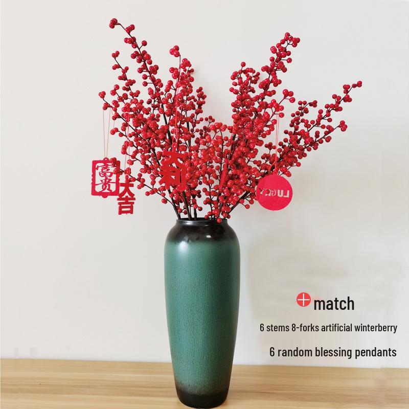 

American Retro Ceramic Vase for Living Room Decoration - Light Luxury Floral Arrangement Ornament
