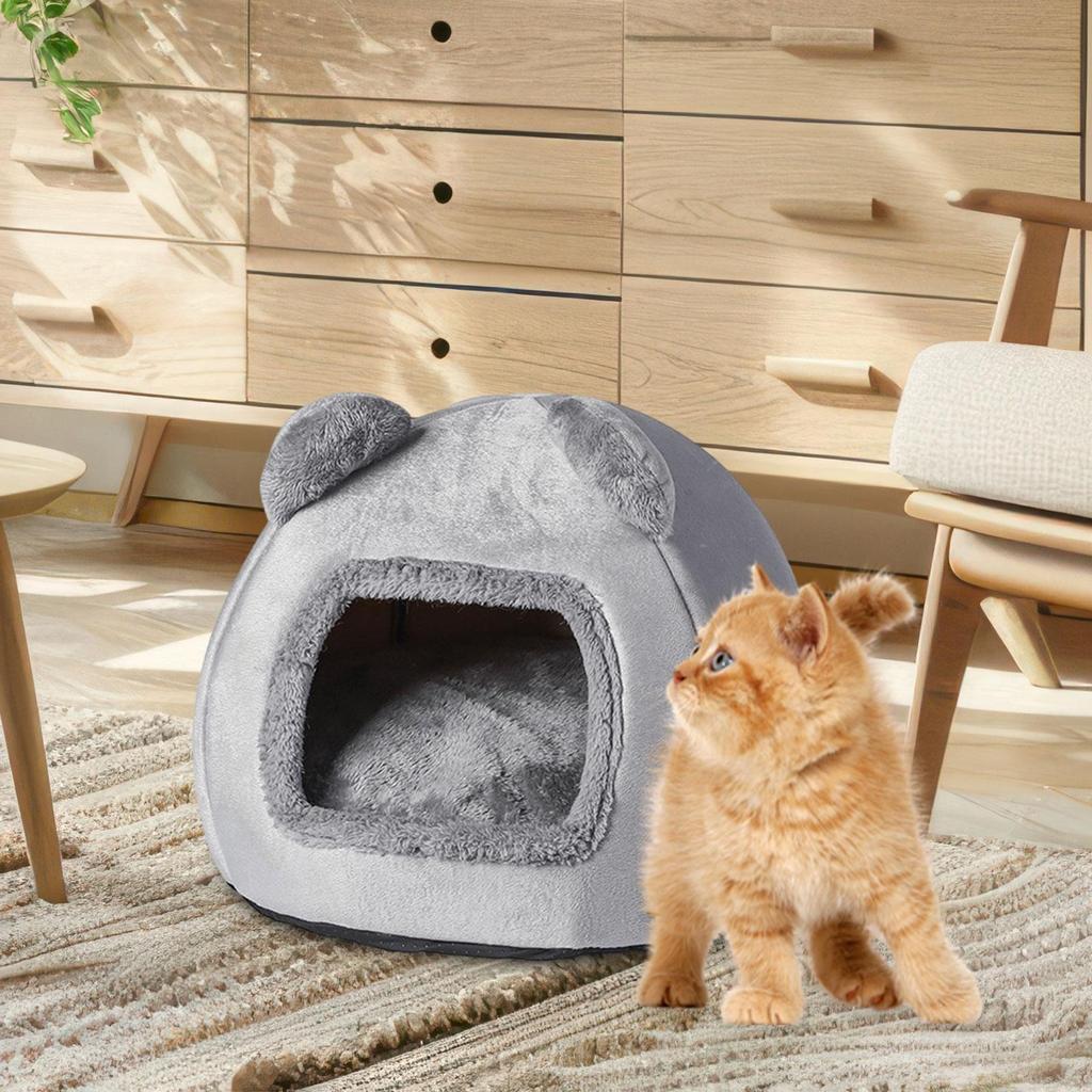 Cat Nest Puppy Cave Dog Bed Cozy Washable Portable House for Small and Medium