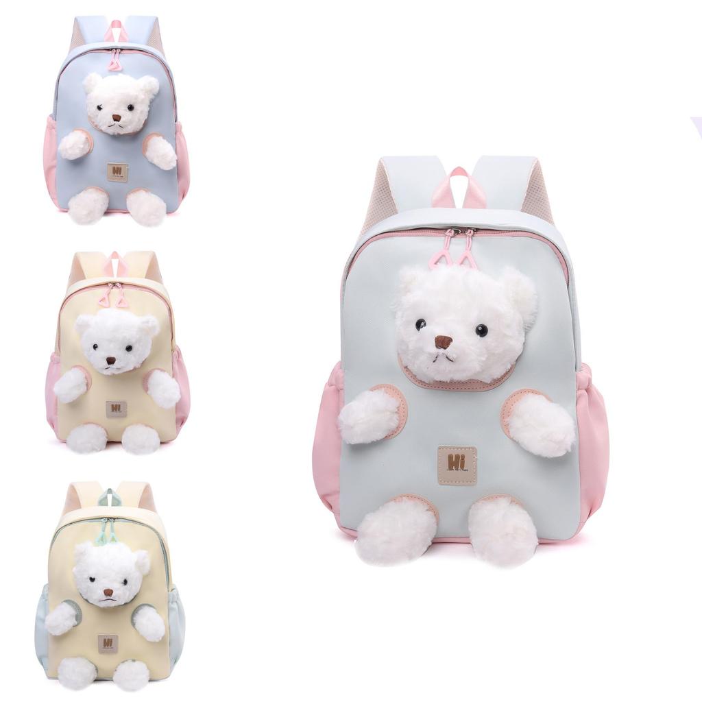 Kids Backpack With Cute Bear And Durable Oxford Material For School Travel