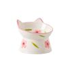 Flat/Slanted Mouth Cat Elevated Bowl Handmade Pet Food Bowl Cute Cat Bowl  for Feeding