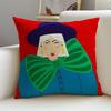 L-Lucilla Vecchiarino Cushion Cover Cushion Cover Pillowcase, Anti-Mite Invisible Zipper, Linen Sofa Cushion