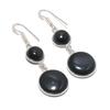 Natural Black Onyx Gemstone 925 Sterling Silver Jewelry Earring 2.05" AE-12291
