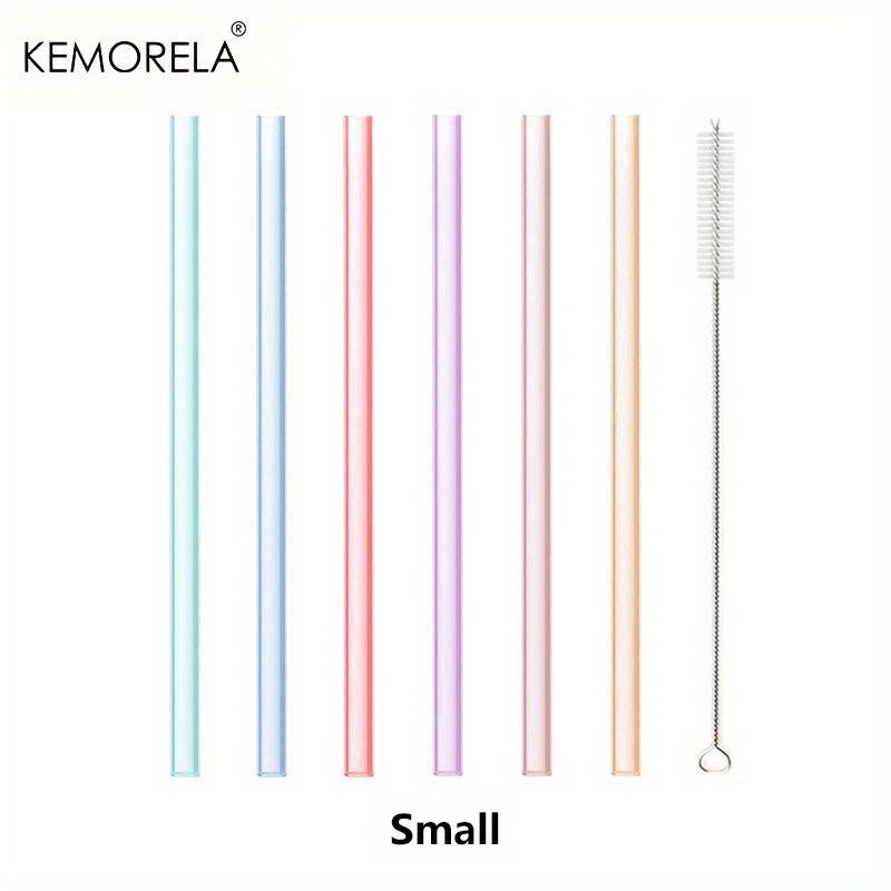 6PCS Reusable Food Grade Transparent Bendable Silicone Straws Straight Drinking Straw With Cleaning Brush Set Party Accessory