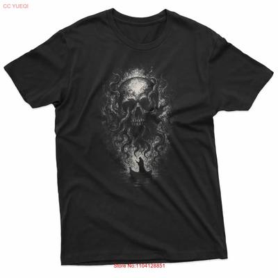 Schädel Tentakel Mythologie Charon Hades Goth Horror Ästhetik T-Shirt vintage Gewaschen Lässig Mode Leicht grafisch Atmungsaktiv