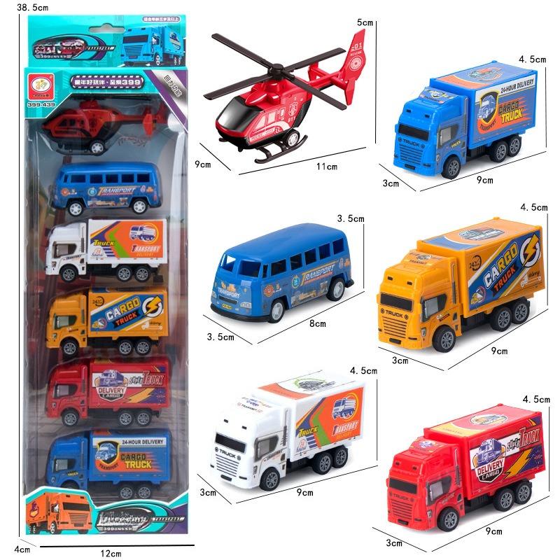 4Pcs/Set Small Rebound Truck For Children Pull Back Ladder Fire Fighting Toy Car Model Educational Cars Kids Toy