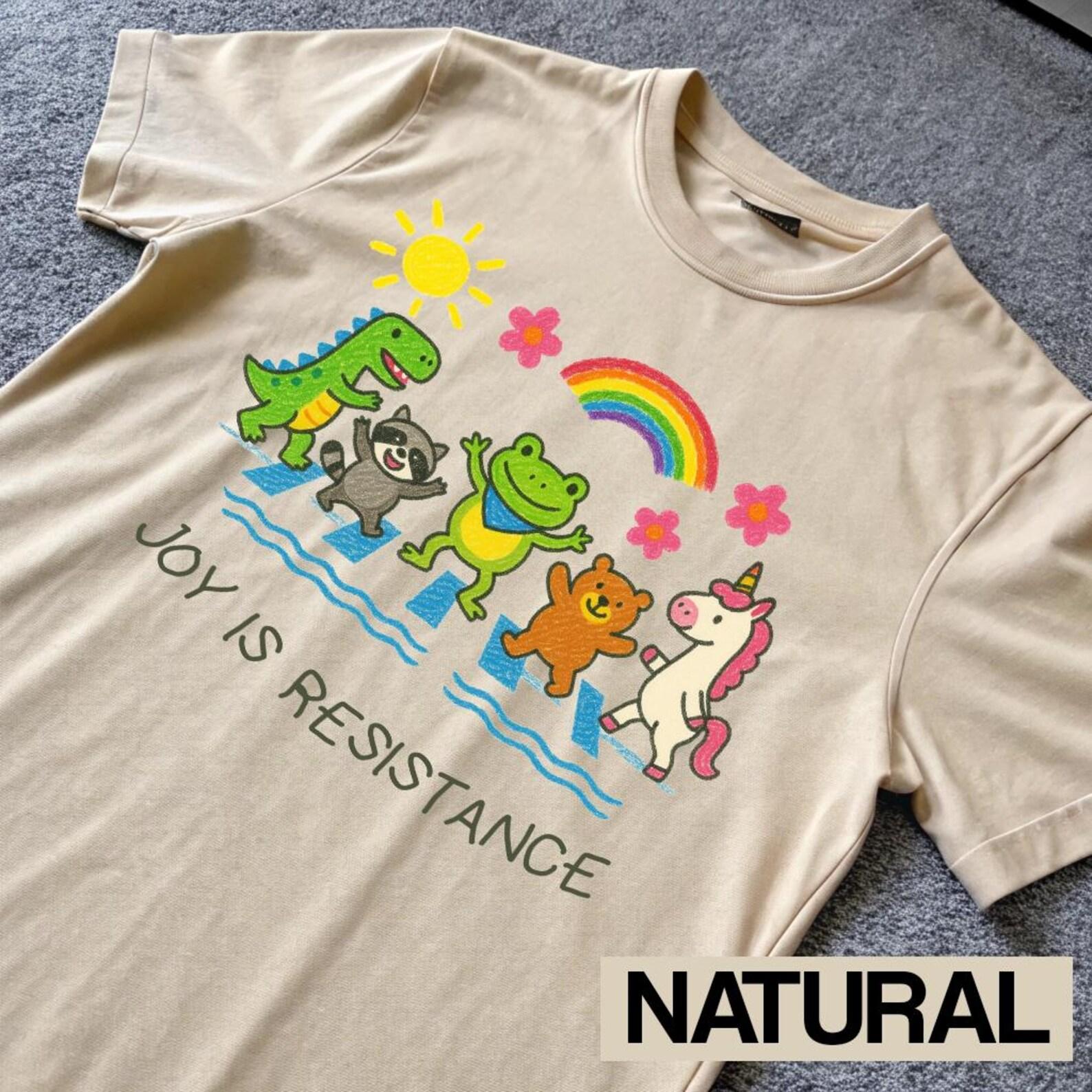 Cute joy is resistance, Anti ICE, Anti Establishment, unisex t shirt, meme t shirt, Silly Shirt Lovers, Funny silly animals Vintage T-Shirt L