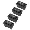 Power Door Window Switch 4PCS 5Pin Power Window Switch Car Universal Glass Drive Switches with Green Lamp DC12V 24V