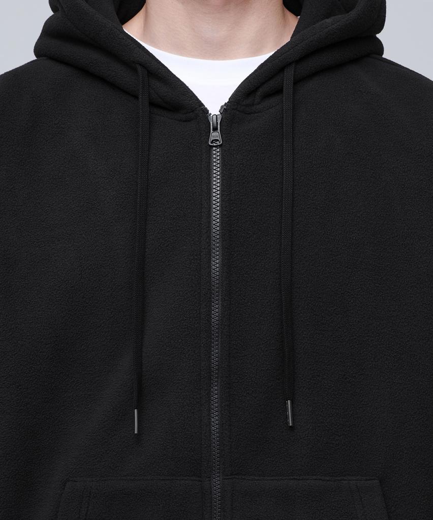 Musinsa Standard Oversized Polar Fleece Hooded Zip-Up [Black]