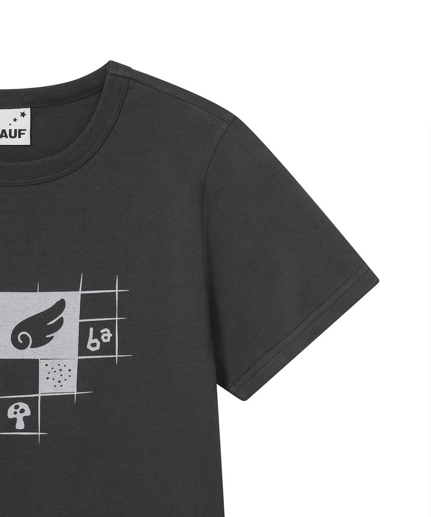 BAUF Angel Square Slim Fit T-Shirt [Charcoal]