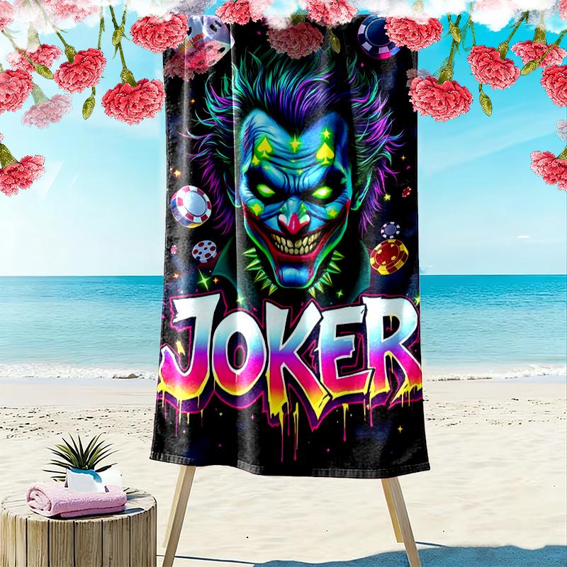 1pc JOKER Beach Towel, A Vibrant Beach Towel Suitable for Outdoor Activities, Camping, Hiking