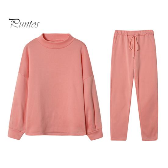 

Женский комплект из 2 предметов: топ и брюки, высокий воротник, длинные рукава, однотонная толстовка, эластичный пояс на шнурке, свободные брюки, спортивный наряд, осень-весна 2XL розовый