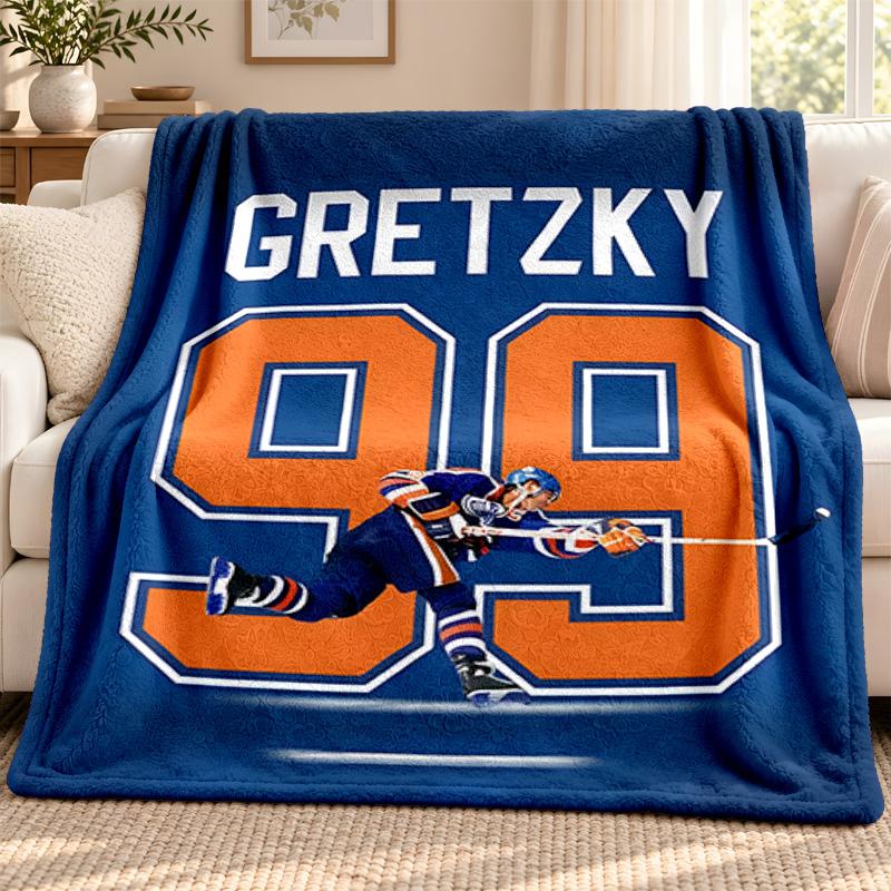 Edmonton Oilers blanket Flannel Blanket Soft Cozy Plush Throw for Sofa Bed Lightweight Home Decoration Outdoor camping